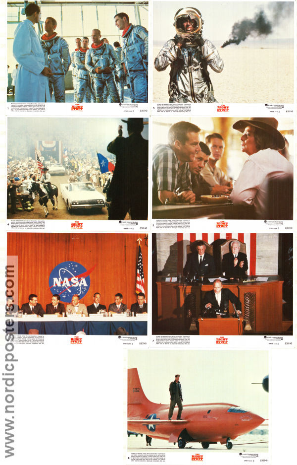 The Right Stuff 1983 lobbykort Sam Shepard Ed Harris Charles Frank Scott Glenn Philip Kaufman Rymdskepp