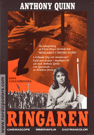 Notre-Dame de Paris 1956 movie poster Gina Lollobrigida Anthony Quinn Jean Delannoy Writer: Victor Hugo