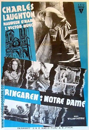 The Hunchback of Notre Dame 1939 movie poster Charles Laughton Maureen O´Hara Cedric Hardwicke William Dieterle