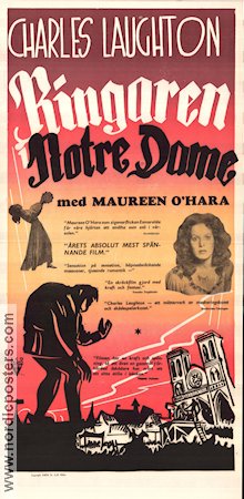 The Hunchback of Notre Dame 1939 movie poster Charles Laughton Maureen O´Hara Cedric Hardwicke William Dieterle