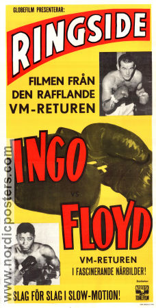 Ringside 1960 movie poster Ingemar Johansson Floyd Pattersson Per Gunvall Documentaries Boxing