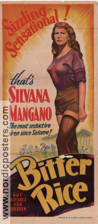 Riso Amaro 1949 poster Silvana Mangano Vittorio Gassman Giuseppe De Santis Affischen från: Australia