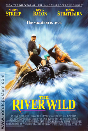 The River Wild 1994 poster Meryl Streep Kevin Bacon David Strathairn Curtis Hanson Skepp och båtar Resor