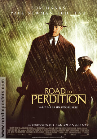 Road to Perdition 2002 movie poster Tom Hanks Tyler Hoechlin Rob Maxey Sam Mendes Mafia From comics