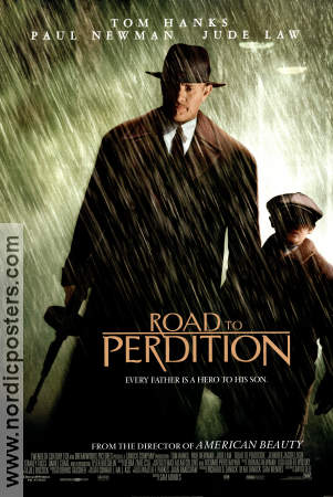 Road to Perdition 2002 movie poster Tom Hanks Tyler Hoechlin Rob Maxey Sam Mendes Mafia From comics