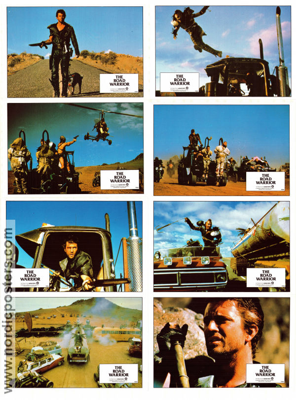 Mad Max 2 1981 lobby card set Mel Gibson Bruce Spence Michael Preston George Miller Cars and racing Country: Australia