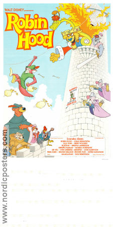 Robin Hood Disney 1973 poster Brian Bedford Wolfgang Reitherman Animerat