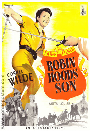 The Bandit of Sherwood Forest 1946 movie poster Cornel Wilde Anita Louise Jill Esmond Henry Levin Find more: Robin Hood Adventure and matine Eric Rohman art