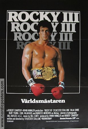 Rocky 3 1982 movie poster Sylvester Stallone Boxing