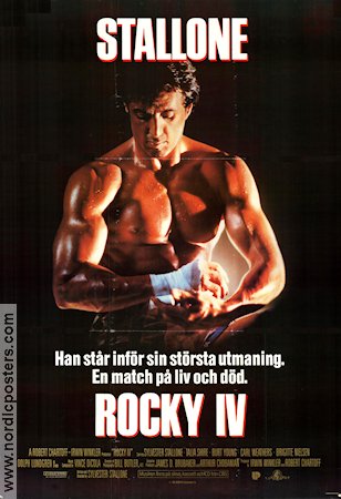 Rocky IV 1985 movie poster Talia Shire Burt Young Brigitte Nielsen Dolph Lundgren Sylvester Stallone Boxing