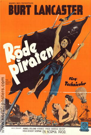 The Crimson Pirate 1952 movie poster Burt Lancaster Nick Cravat Eva Bartok Robert Siodmak Adventure and matine