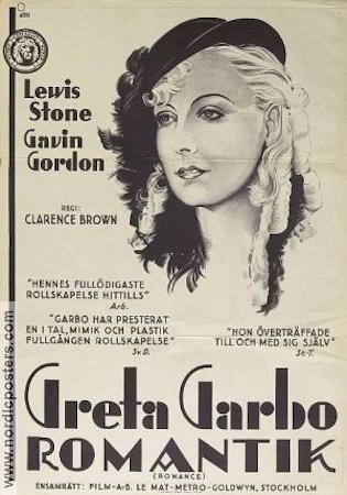 Romance 1930 movie poster Greta Garbo Lewis Stone