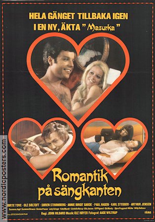 Romantik på sengekanten 1973 movie poster Ole Söltoft Birte Tove John Hilbard Denmark