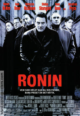 Ronin 1999 movie poster Robert De Niro Jean Reno Stellan Skarsgård John Frankenheimer