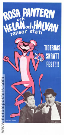 Rosa Pantern och Helan och Halvan rensar stan 1971 movie poster Laurel and Hardy Helan och Halvan Find more: Pink Panther Animation