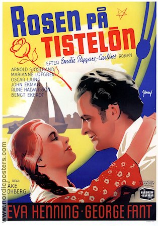 Rosen på Tistelön 1945 movie poster Eva Henning Writer: Emilie Flygare-Carlén Skärgård