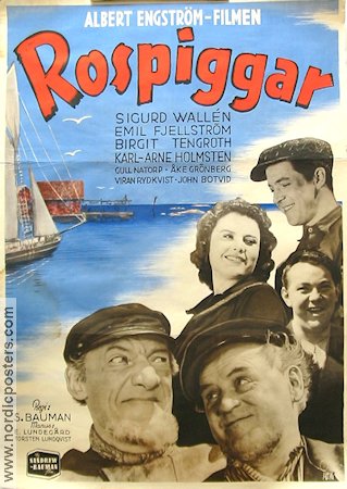 Rospiggar 1942 movie poster Sigurd Wallén John Botvid Albert Engström Skärgård