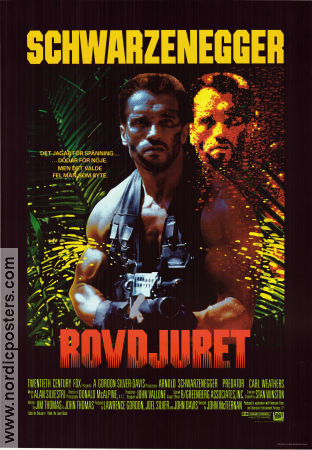 Predator 1987 movie poster Arnold Schwarzenegger Carl Weathers Kevin Peter Hall John McTiernan