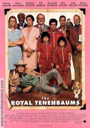 The Royal Tenenbaums 2001 movie poster Danny Glover Gene Hackman Bill Murray Gwyneth Paltrow Ben Stiller Owen Wilson Wes Anderson