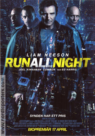 Run All Night 2015 movie poster Liam Neeson Ed Harris Joel Kinnaman Jaume Collet-Serra