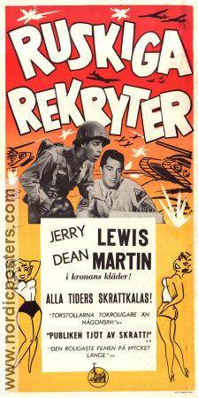 Ruskiga rekryter 1950 poster Dean Martin Jerry Lewis Mike Kellin Hal Walker Krig