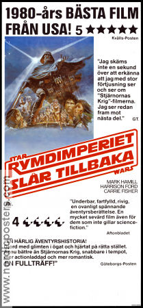 Rymdimperiet slår tillbaka 1980 poster Mark Hamill Harrison Ford Carrie Fisher George Lucas Hitta mer: Star Wars