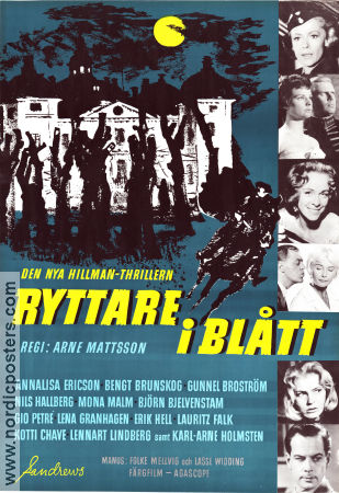 Ryttare i blått 1959 movie poster Annalisa Ericson Bengt Brunskog Gunnel Boström Nils Halberg Mona Malm Arne Mattsson Find more: Hillman Production: Sandrews Horses