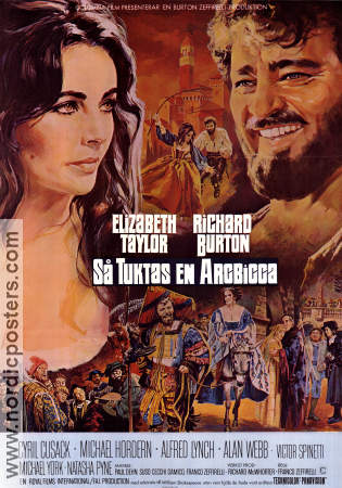 The Taming of the Shrew 1967 movie poster Elizabeth Taylor Richard Burton Cyril Cusack Franco Zeffirelli Writer: William Shakespeare