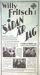 Sådan är jag 1938 movie poster Willy Fritsch