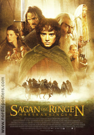 The Lord of the Rings 2001 movie poster Elijah Wood Liv Tyler Viggo Mortensen Ian Holm Hugo Weaving Peter Jackson Find more: Lord of the Rings Writer: JRR Tolkien
