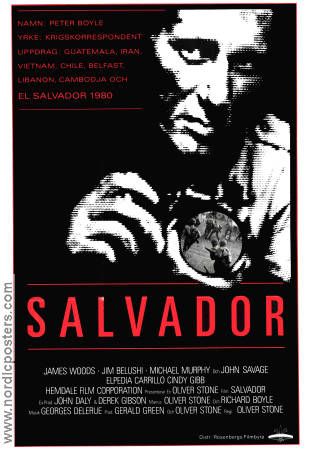 Salvador 1986 movie poster James Woods Jim Belushi Michael Murphy Oliver Stone