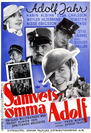 Samvetsömma Adolf 1936 movie poster Adolf Jahr Karin Albihn Weyler Hildebrand Stig Järrel