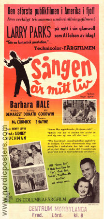 Sången är mitt liv 1949 poster Larry Parks Barbara Hale William Demarest Henry Levin