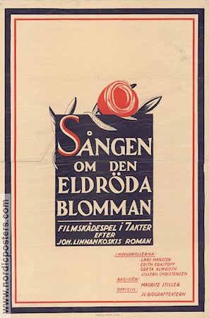 Sången om den eldröda blomman 1919 movie poster Lars Hanson