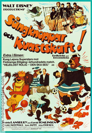 Bedknobs and Broomsticks 1971 movie poster Angela Lansbury David Tomlinson Roddy McDowall Ward Kimball Musicals Animation