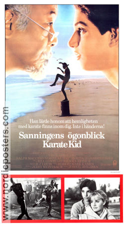 The Karate Kid 1984 movie poster Ralph Macchio Pat Morita Elisabeth Shue John G Avildsen Beach Martial arts