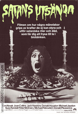 Satans utsända 1973 poster Jack Hawkins Donald Pleasence Georgia Brown Kim Novak Joan Collins Freddie Francis Mat och dryck