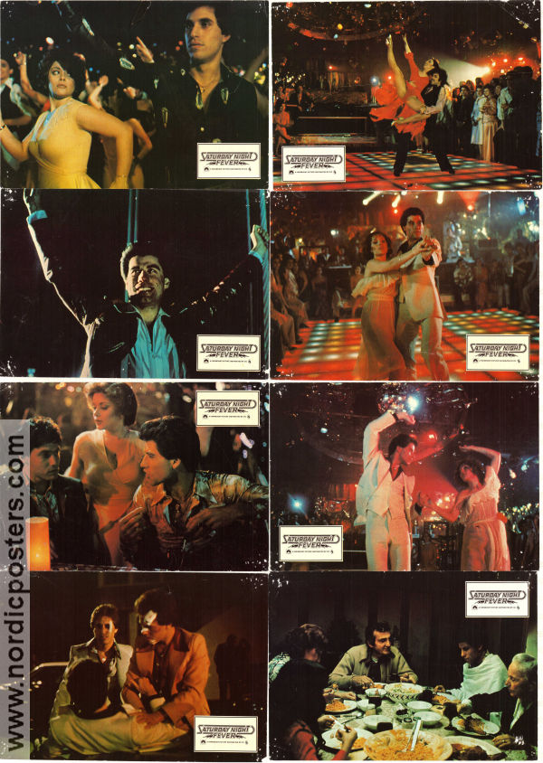 Saturday Night Fever 1977 lobby card set John Travolta Karen Gorney John Badham Find more: Robert Stigwood Dance Disco