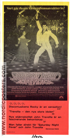Saturday Night Fever 1977 poster John Travolta Karen Gorney John Badham Hitta mer: Robert Stigwood Dans Disco