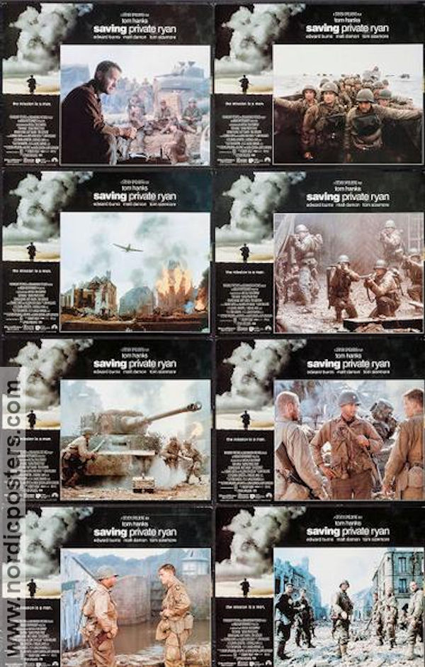 Saving Private Ryan 1998 lobby card set Tom Hanks Tom Sizemore Edward Burns Vin Diesel Ted Danson Matt Damon Steven Spielberg War