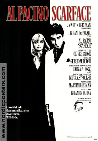 Scarface 1983 movie poster Al Pacino Michelle Pfeiffer Steven Bauer Brian De Palma Mafia