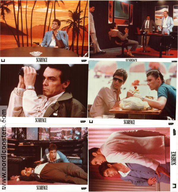 Scarface 1983 lobby card set Al Pacino Michelle Pfeiffer Steven Bauer Brian De Palma Mafia