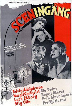 Sceningång 1956 movie poster Edvin Adolphson Margit Carlqvist