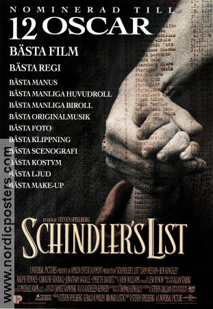 Schindler´s List 1993 poster Liam Neeson Ralph Fiennes Ben Kingsley Steven Spielberg Hitta mer: Nazi