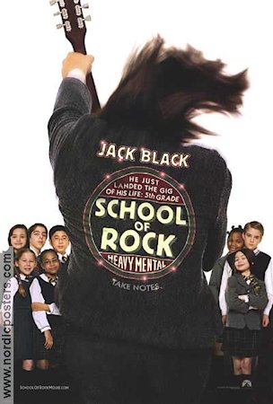 School of Rock 2003 movie poster Jack Black Mike White Joan Cusack Richard Linklater School Rock and pop Kids