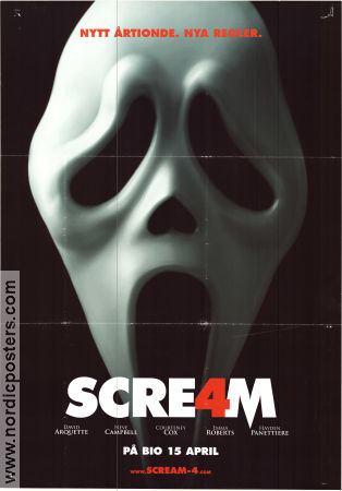 Scream 4 2011 movie poster Neve Campbell Courteney Cox David Arquette Wes Craven