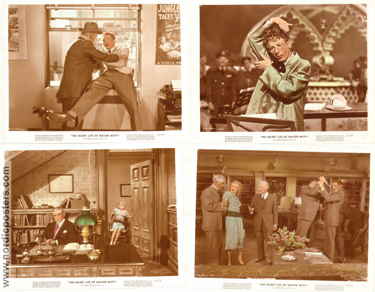 The Secret Life of Walter Mitty 1947 lobby card set Danny Kaye Virginia Mayo Boris Karloff Norman Z McLeod