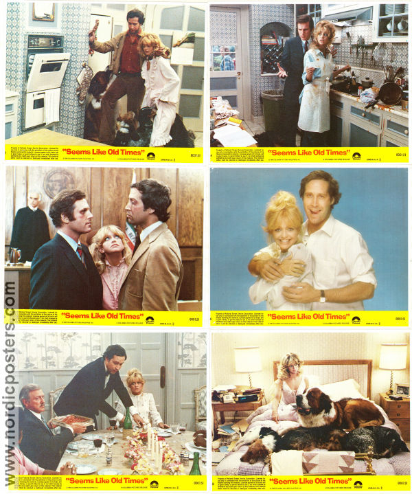 Seems Like Old Times 1980 lobby card set Goldie Hawn Chevy Chase Charles Grodin Jay Sandrich Writer: Neil Simon