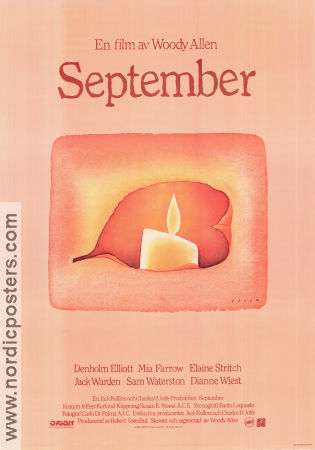 September 1987 poster Elaine Stritch Denholm Elliott Mia Farrow Woody Allen Konstaffischer