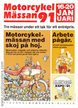 Serieexpo Motorcykelmässan 1991 poster From comics Motorcycles